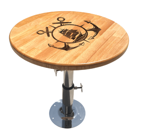 MASİF AHŞAP MASA TABLASI / ÇAPA İŞLEMELİ