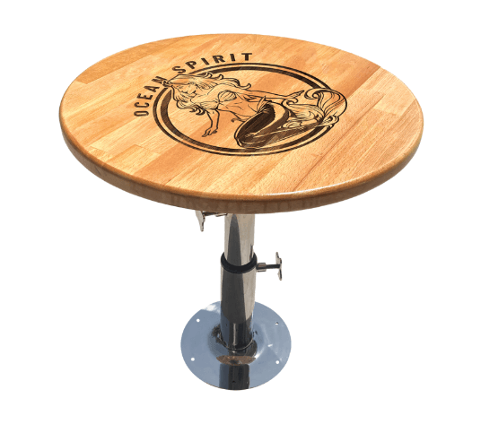 MASİF AHŞAP MASA TABLASI / DENİZ KIZI İŞLEMELİ