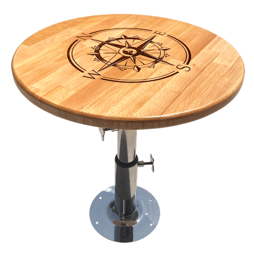 MASİF AHŞAP MASA TABLASI / PUSULA İŞLEMELİ