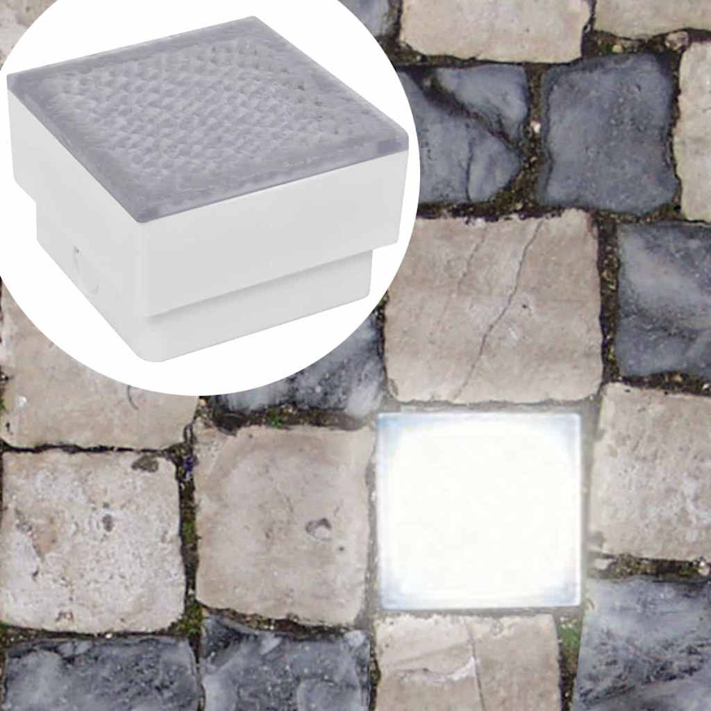 LED Zemin Spot Armatür 2'li Set – IP67, SMD3528, Sıcak Beyaz, 100x100mm