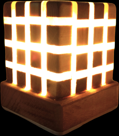 Ahşap Küp Gece Lambası – El Yapımı LED Dekor Aydınlatma