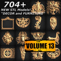 704+ Furniture & Decor STL Model Collection – For CNC Router & 3D Printer