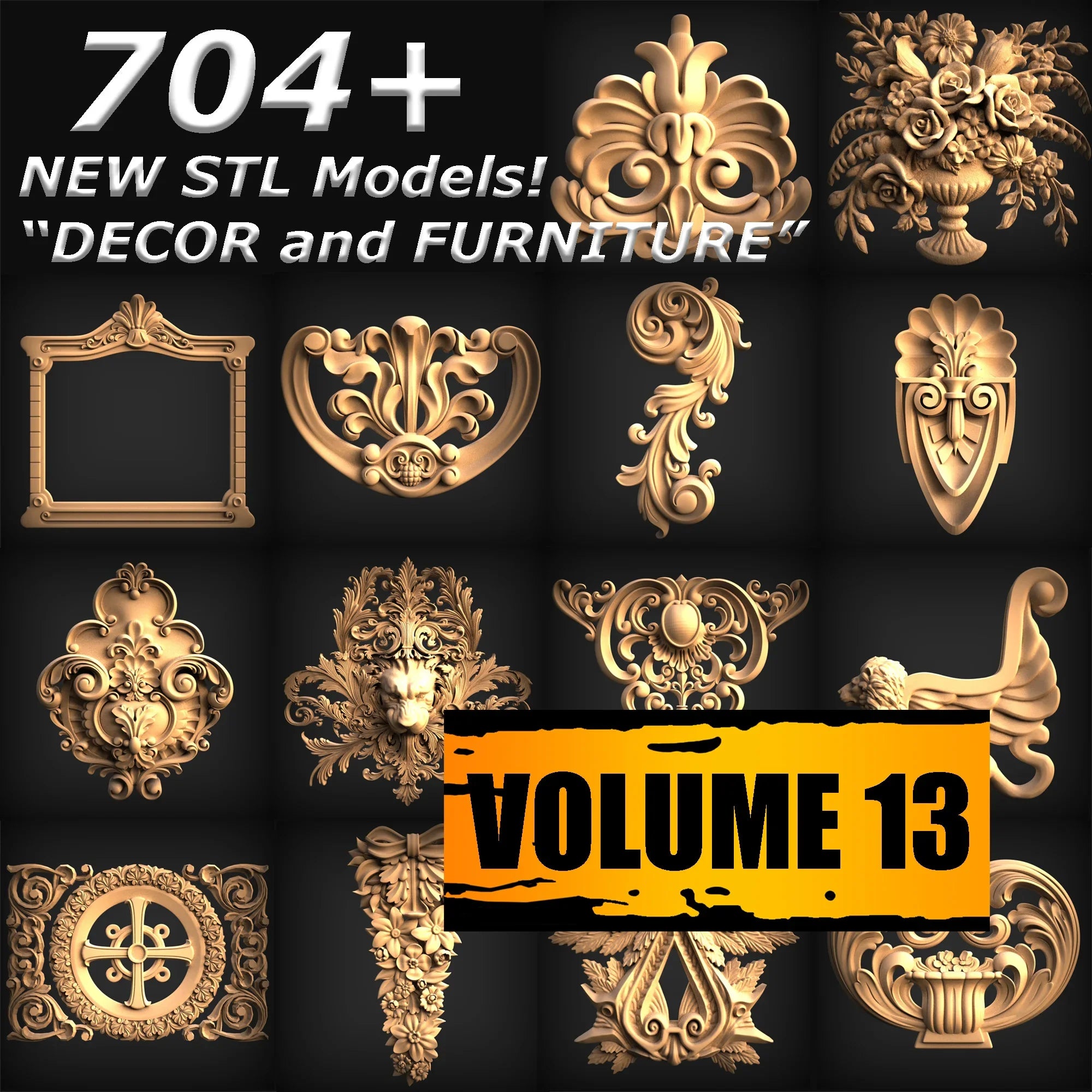 704+ Mobilya & Dekor STL Model Koleksiyonu – CNC Router & 3D Yazıcı için