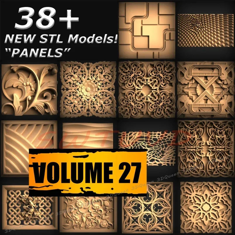 38+ Panel & Kabartma STL Model Koleksiyonu – CNC Router & 3D Yazıcı için