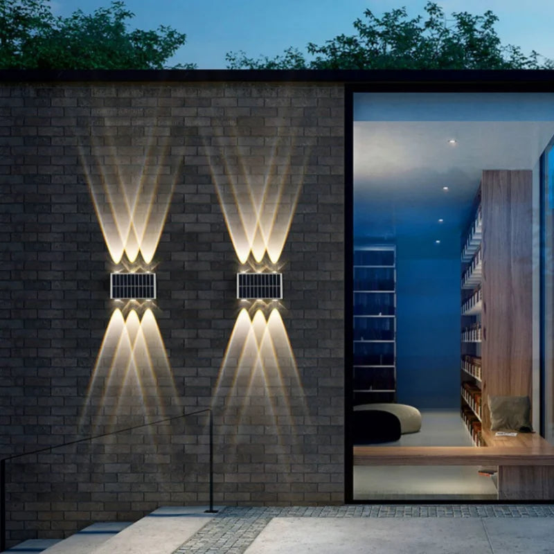 Solar Şarjlı LED Duvar Lambası - Dış Mekan Bahçe Villa Dekorasyon